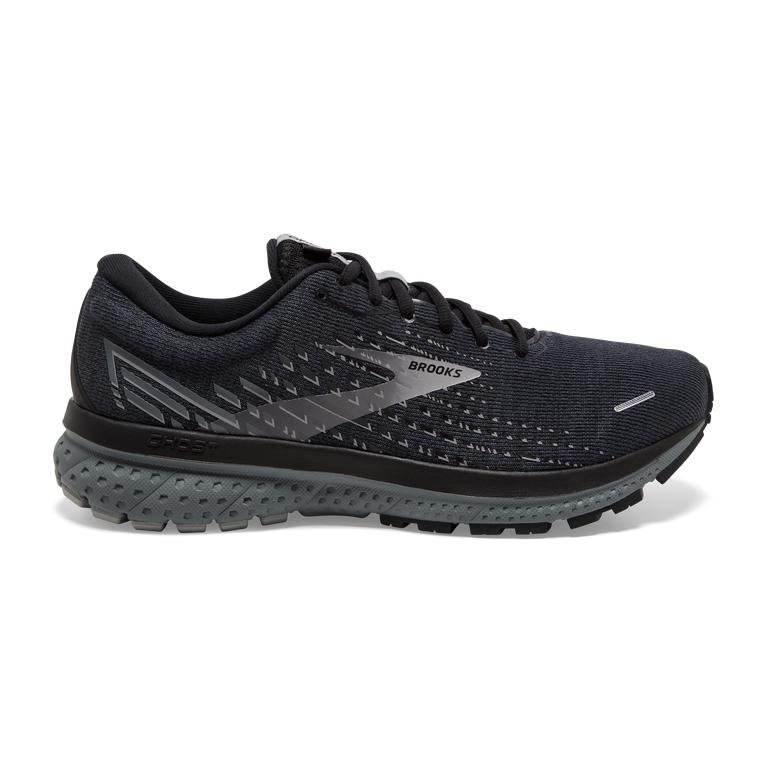 Brooks GHOST 13 Road Running Shoes Mens Canada - Black/Grey/Silver/Stormy (OLC187304)